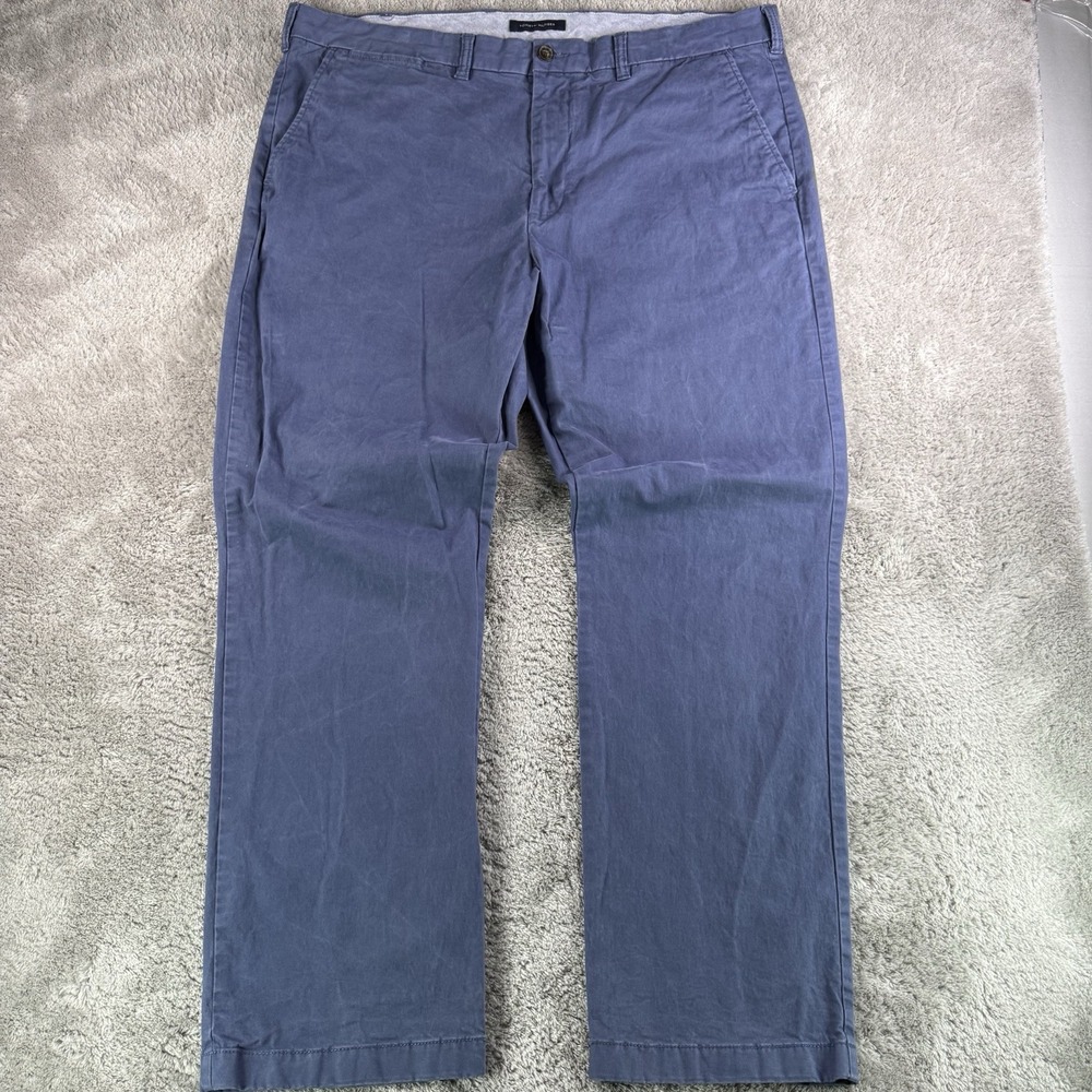 Tommy Hilfiger Chino Pants Mens 40x32(41x32) Navy Blue Stretch Cotton Flat Front